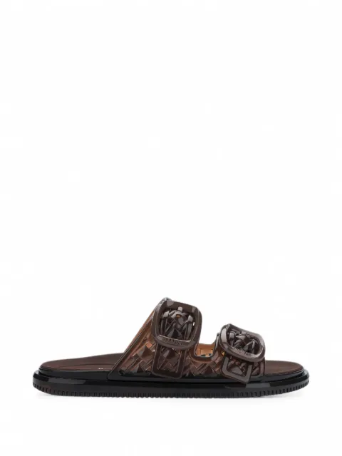 Melissa Possession buckle-fastening slides Brown 37950
