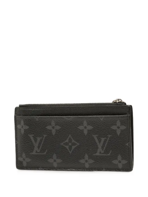 Louis Vuitton Pre-Owned 2021-2026 Monogram Eclipse Reverse Taigarama Coin card holder Black D8YKA77JYUC7D9QK