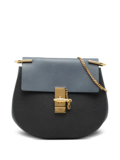 Chloé Pre-Owned 2015 Small Bicolor Smooth and Grained Calfskin Drew crossbody bag Blue 15RFZ8ZG8XQ3E2QF