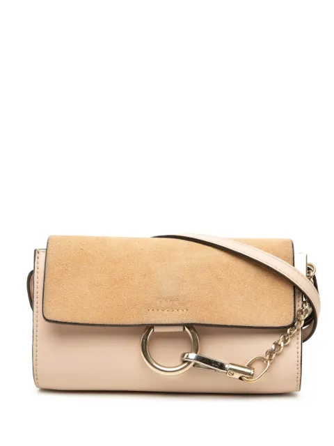 Chloé Pre-Owned 2018 Mini Calfskin and Suede Faye Chain crossbody bag Brown 54J1N9U4RAZO27CQ