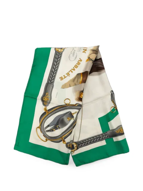 Hermès Pre-Owned 20th Century Attelage en Arbalete Silk Scarf 90 scarves White 6DK6CWGESZWODIOJ