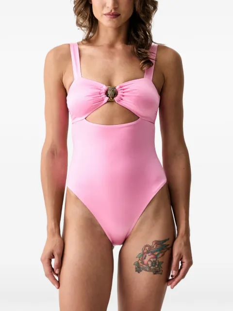 Kurt Geiger London Eagle-plaque cut-out swimsuit Pink KGL4WOP20