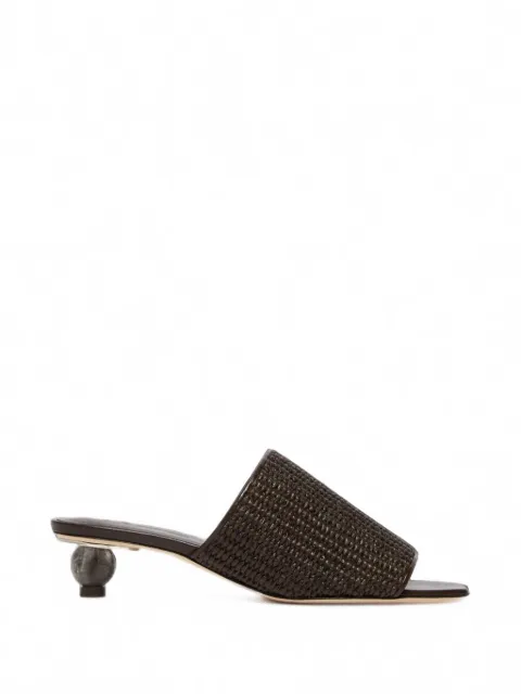 Weekend Max Mara woven-texture heeled sandals Brown 2615521035600
