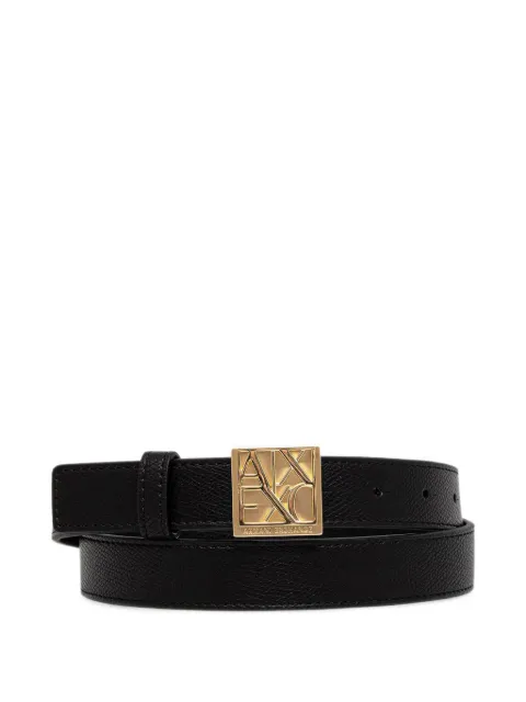 Armani Exchange logo-plaque pebbled-effect belt Black XW002223AF19895