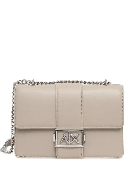 Armani Exchange logo-plaque chain-strap cross body bag White XW000070AF1