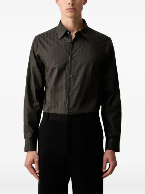 Armani Exchange Monogram-jacquard long-sleeve shirt Green XM001587AF16631