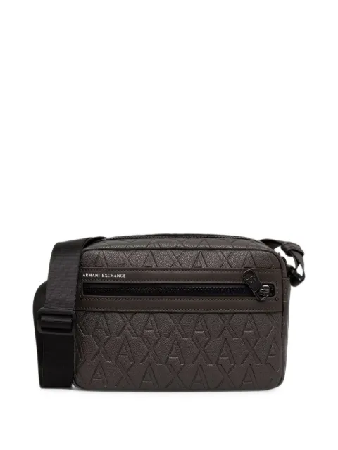 Armani Exchange monogram-debossed messenger bag Brown XM000240AF12133