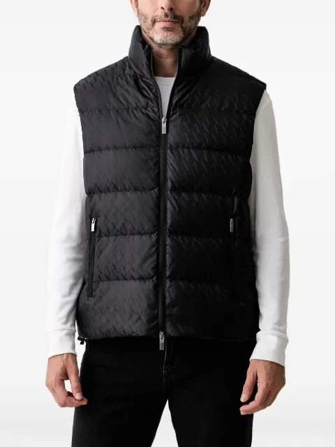 Armani Exchange monogram-print quilted gilet Blue XM001581AF16628