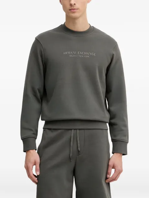 Armani Exchange logo-print crew-neck sweatshirt Green XM001284AF20934
