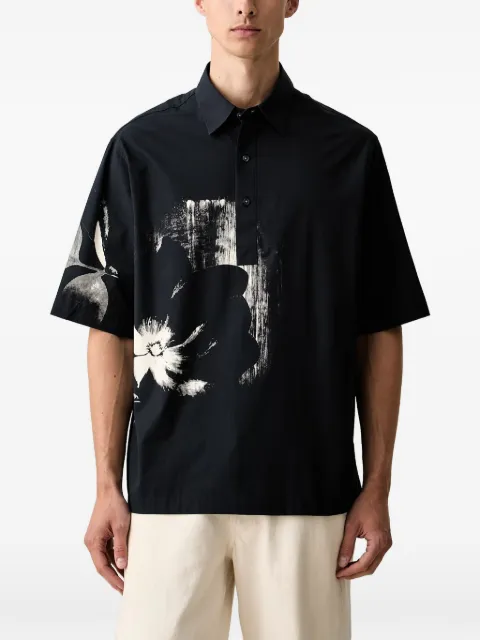 Armani Exchange floral-print short-sleeve shirt Black XM003546AF10255