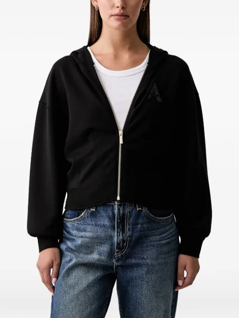 Armani Exchange sequin-embellished logo hoodie Black XW002861AF13397