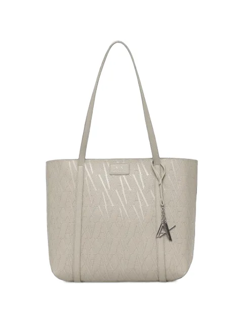 Armani Exchange monogram-embossed logo-plaque tote bag Neutrals XW001199AF15325