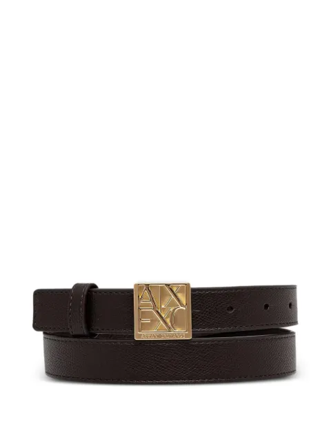 Armani Exchange logo-plaque pebbled belt Brown XW002223AF19895