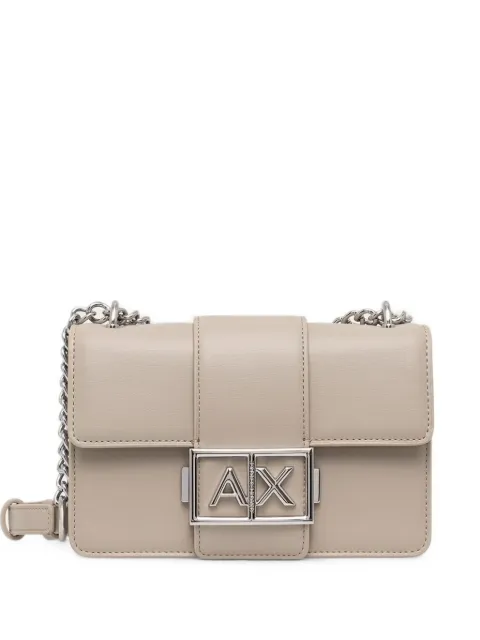 Armani Exchange logo-plaque chain-link cross body bag White XW000071AF1