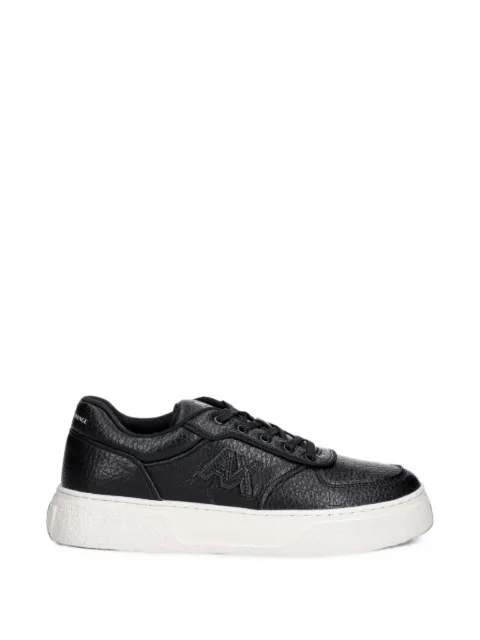 Armani Exchange logo-patch pebbled sneakers Black XM003614AF29103