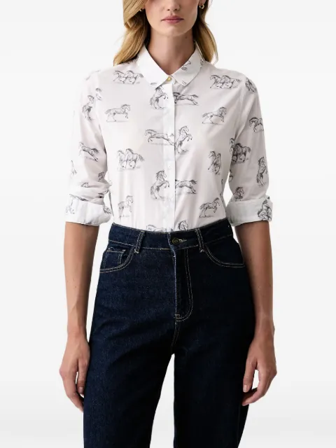 Barbour horse-print button-down shirt White LSH1357MI72