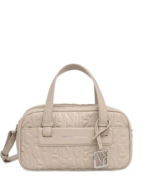 Armani Exchange logo-embossed leather tote bag Neutrals XW002984AF15774