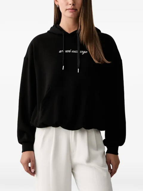 Armani Exchange logo-embroidered hoodie Black XW002395AF16111