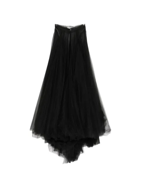 Monique Lhuillier illusion tulle overlay skirt Black 15109S26