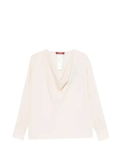 Max Mara cowl-neck long-sleeve blouse Neutrals MSTOTTIMO