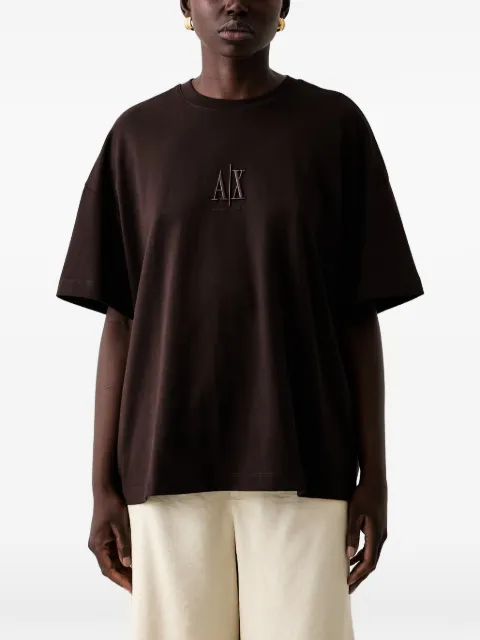 Armani Exchange logo-embroidered t-shirt Brown XW001182AF1