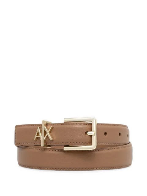 Armani Exchange logo-plaque buckle belt Brown 9411824R759