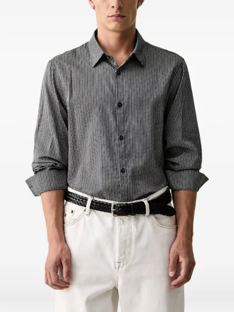 Armani Exchange logo-print long-sleeve shirt Black XM001942AF19194