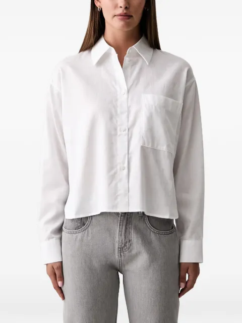 Armani Exchange logo-jacquard chest-pocket shirt White XW002700AF25758