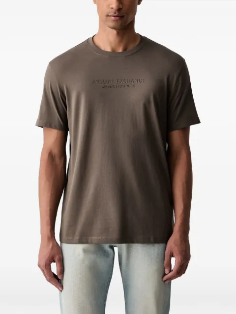 Armani Exchange logo-embossed T-shirt Brown XM001280AF1
