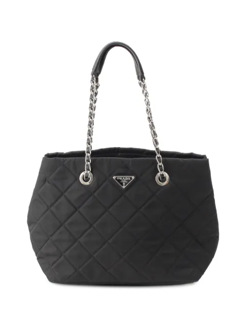 Prada Pre-Owned 2013-2026 Impuntu Tessuto Open Convertible Tote satchel Black F0I6B407TIFTHHEM