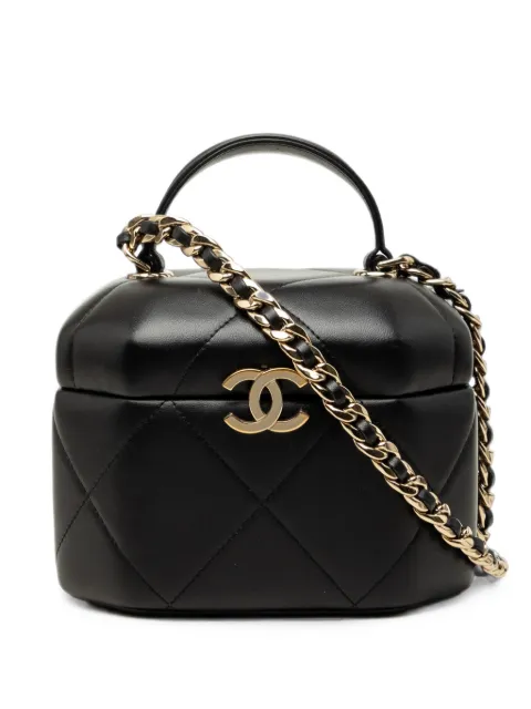 CHANEL Pre-Owned 2021-2026 Quilted Lambskin Vendome Case satchel Black 8DANXBKEGYAQREOT