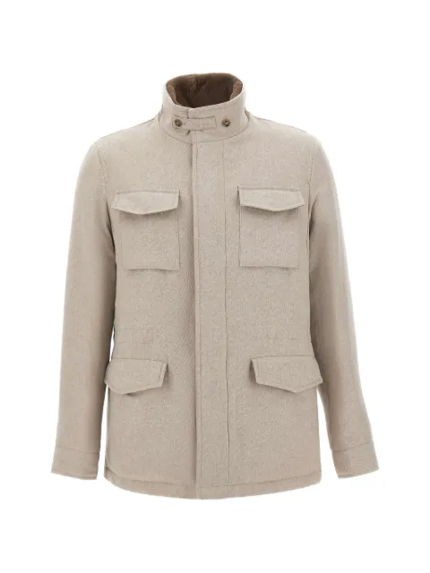 Barba fur-collar four-pocket jacket Neutrals 58211100010