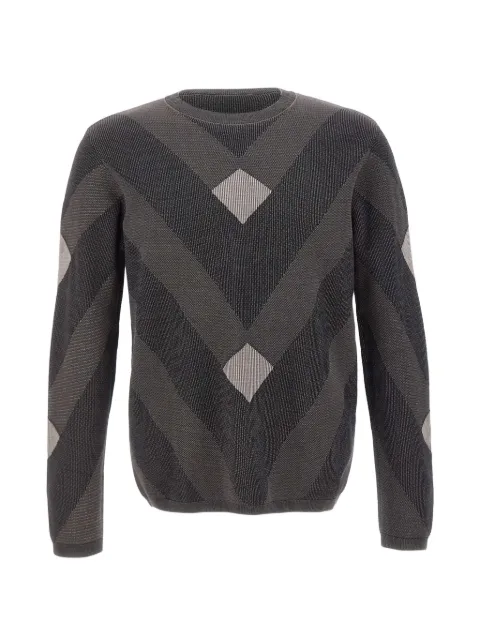 Emporio Armani argyle-pattern long-sleeve sweater Grey EM006247AF29852F
