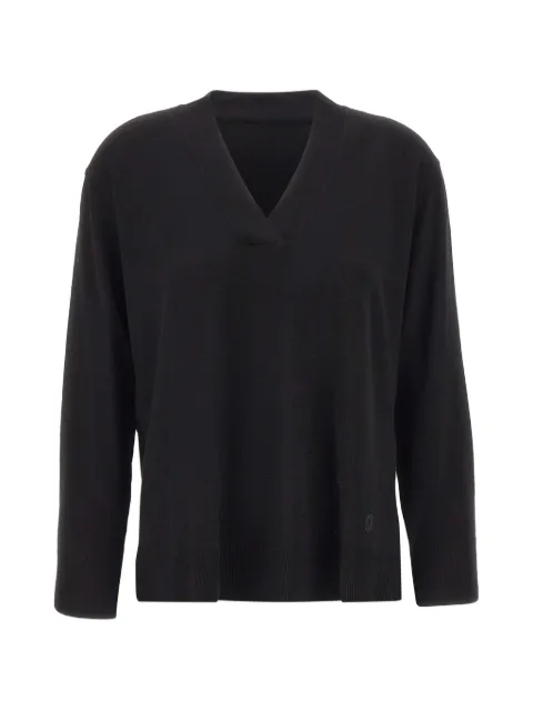 ELENA MIRÒ side-slit V-neck sweater Black M036Z000797N033