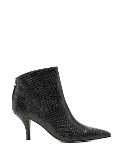TWINSET snakeskin-effect pointed-toe ankle boots Black 262TGT072