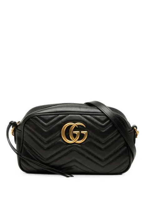 Gucci Pre-Owned 2016-2026 Small GG Marmont Matelasse Calfskin crossbody bag Black 6RM1GQTQ3ZCPTLUP