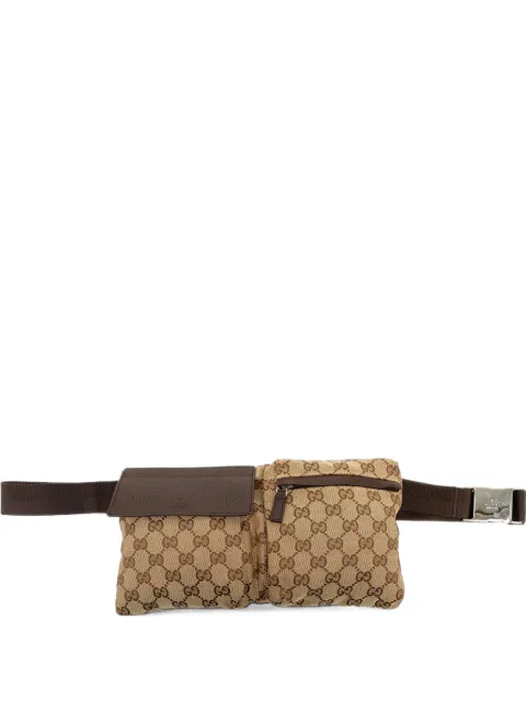 Gucci Pre-Owned 2000-2015 GG Canvas Double Pocket belt bag Neutrals BERINV2YM8FUNWPH