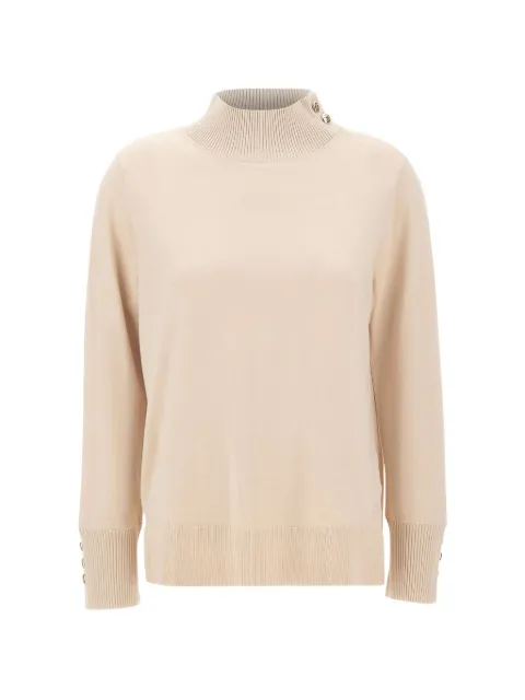 ELENA MIRÒ logo-button ribbed-trim knit Neutrals M039Z000800N002