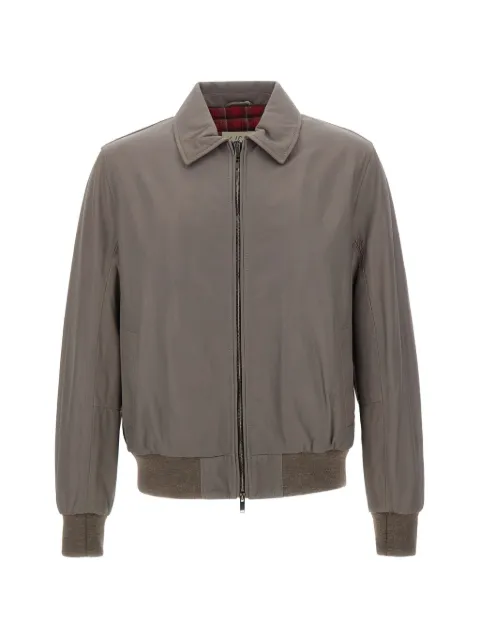 VOLFAGLI Angioino zip-up leather jacket Grey ANGIOINOSW2