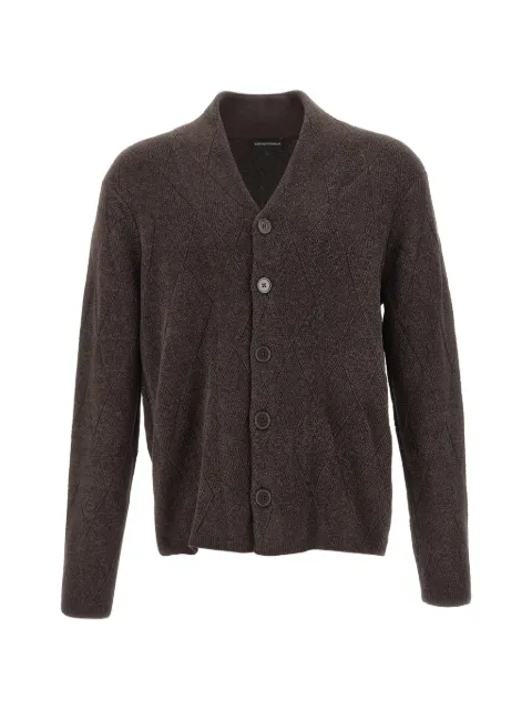 Emporio Armani textured-knit cardigan Brown EM006317AF27920