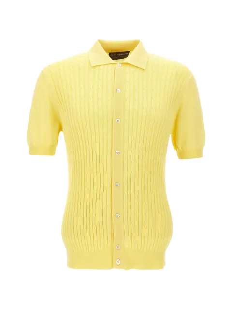 Filippo De Laurentiis cable-knit button-up shirt Yellow CA1MCSU12T100