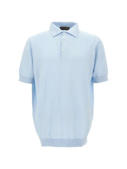 Filippo De Laurentiis cotton-crepe short-sleeve polo shirt Blue PL1MCPARCR14R800