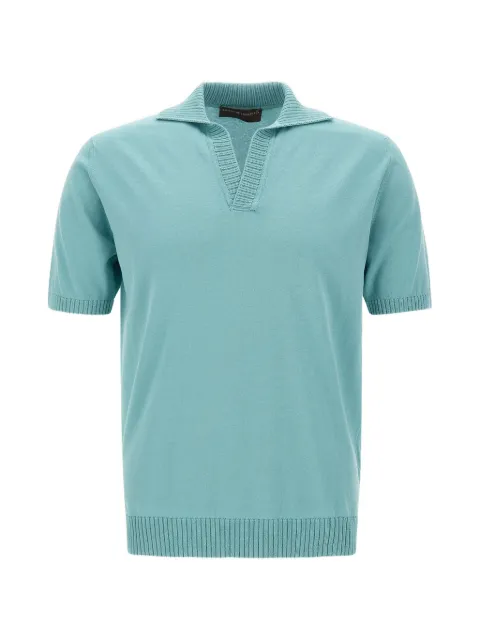Filippo De Laurentiis Skipper ribbed polo shirt Blue PL3MCSKCR14R730
