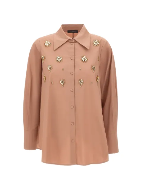 ELENA MIRÒ jewel-embellished floral-embroidered shirt Pink 5027P000343N006