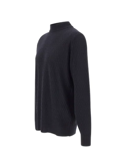 Filippo De Laurentiis herringbone-knit mock-neck sweater Blue LU1MLRM16CH890