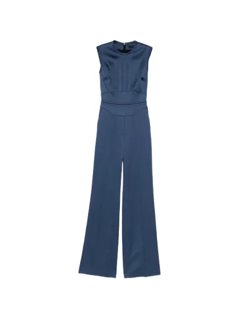 Elie Saab satin cummerbund-detail jumpsuit Blue 58072601