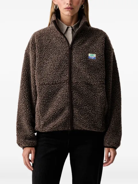 American Vintage Hoktown fleece-texture zip-up jacket Brown HOK16C