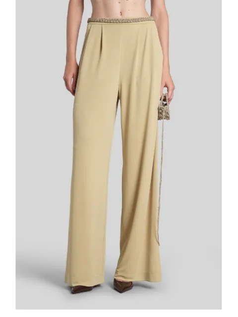 Hibourama Bea pleated wide-leg trousers Green RTWHIBBEA