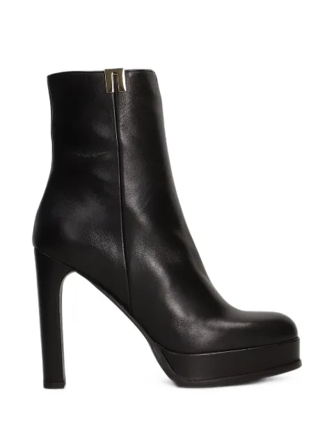 Chantal platform leather ankle boots Brown 3301