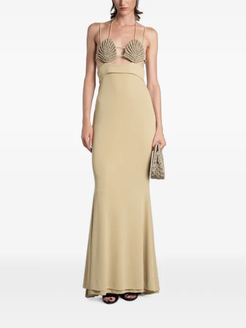 Hibourama Venere crystal-embellished maxi dress Green RTWHIBVENERE